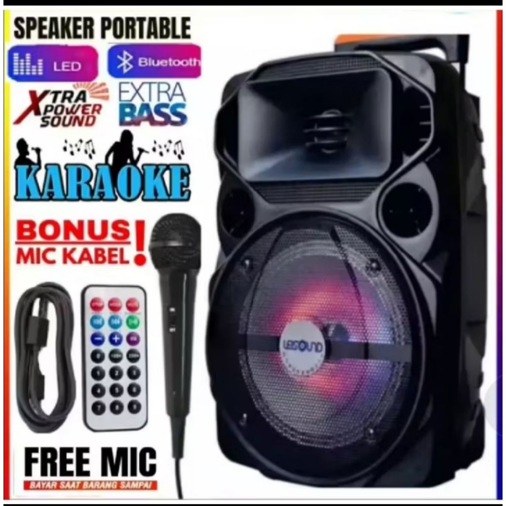 SPEAKER 3381 BLUETOOTH PROTABLE 6'5 INCH KIMISO KMS-3381 PLUS MIC Super Bass