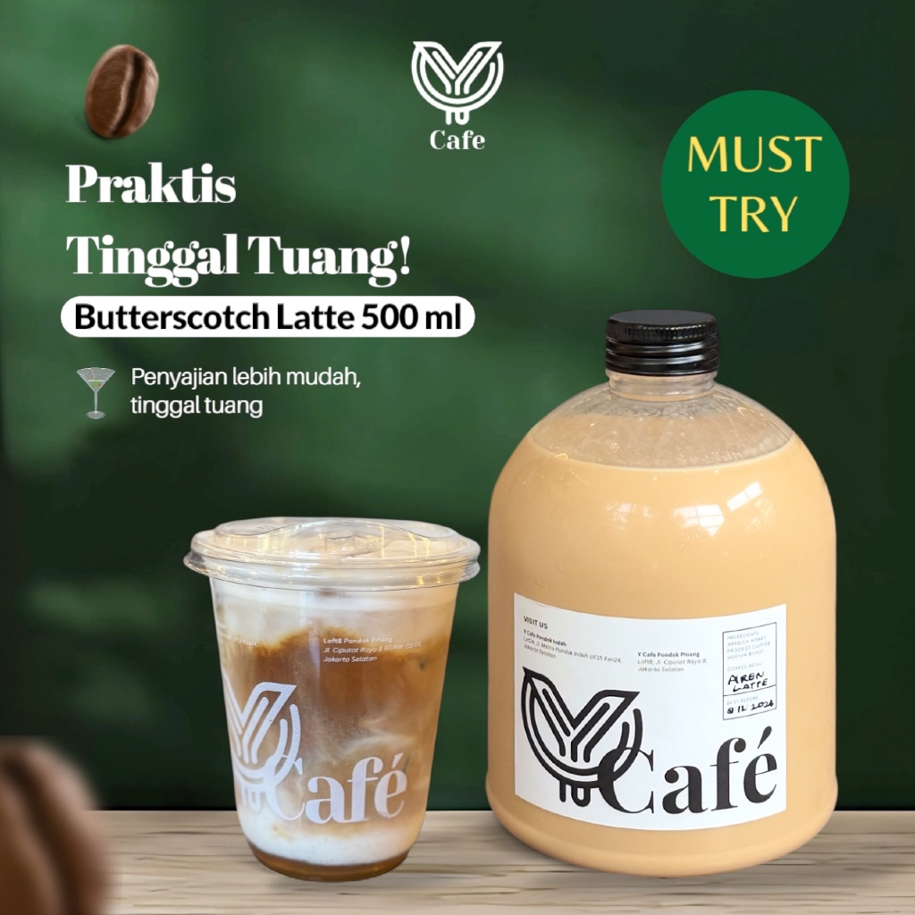 

Butterscotch Latte 500 ml Minuman Kemasan Kopi Susu Butterscotch Latte Kopi Kemasan Botol Praktis Ready To Drink by Y Cafe