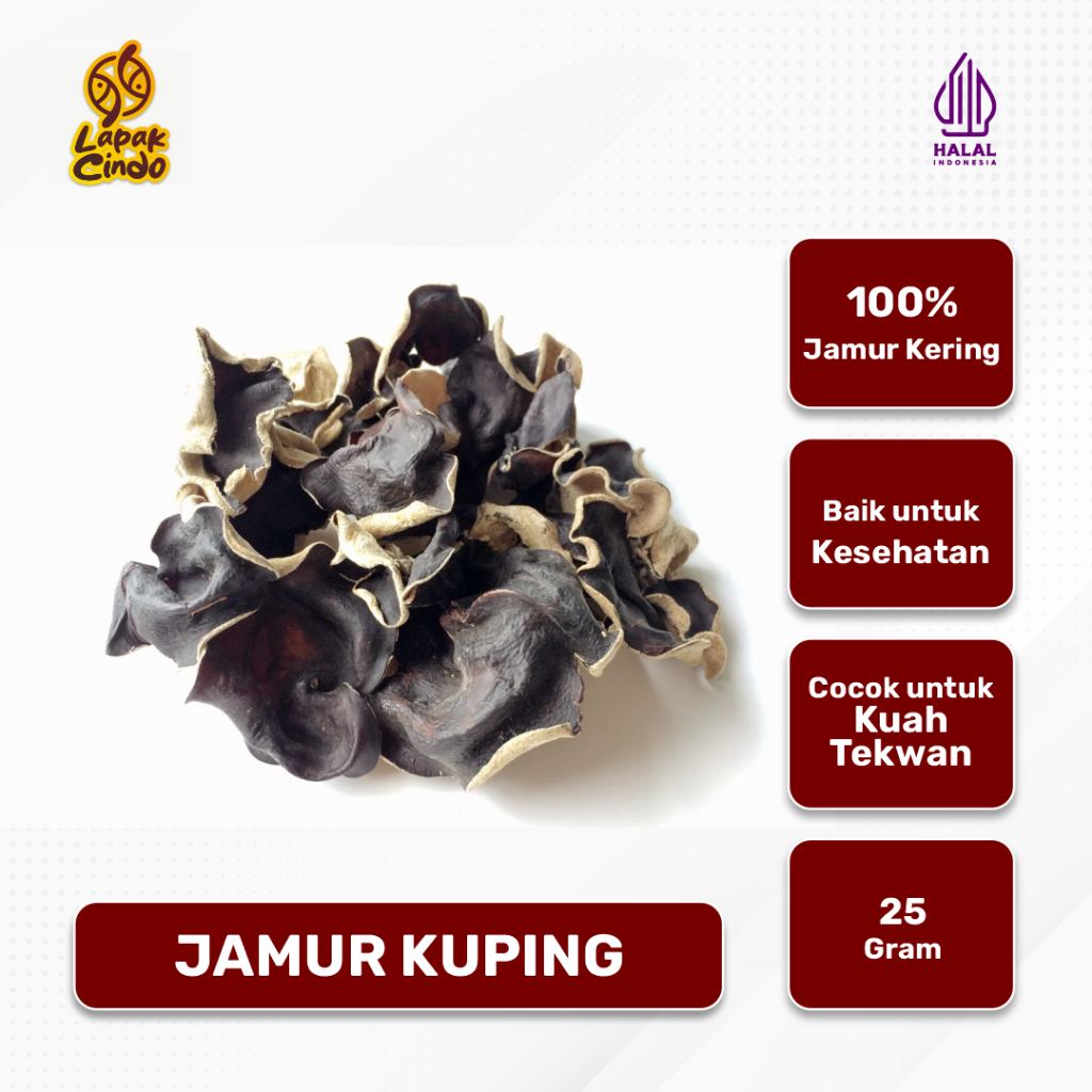 

Jamur Kuping Super Lapak Cindo 100 gr - Untuk Campuran Tekwan