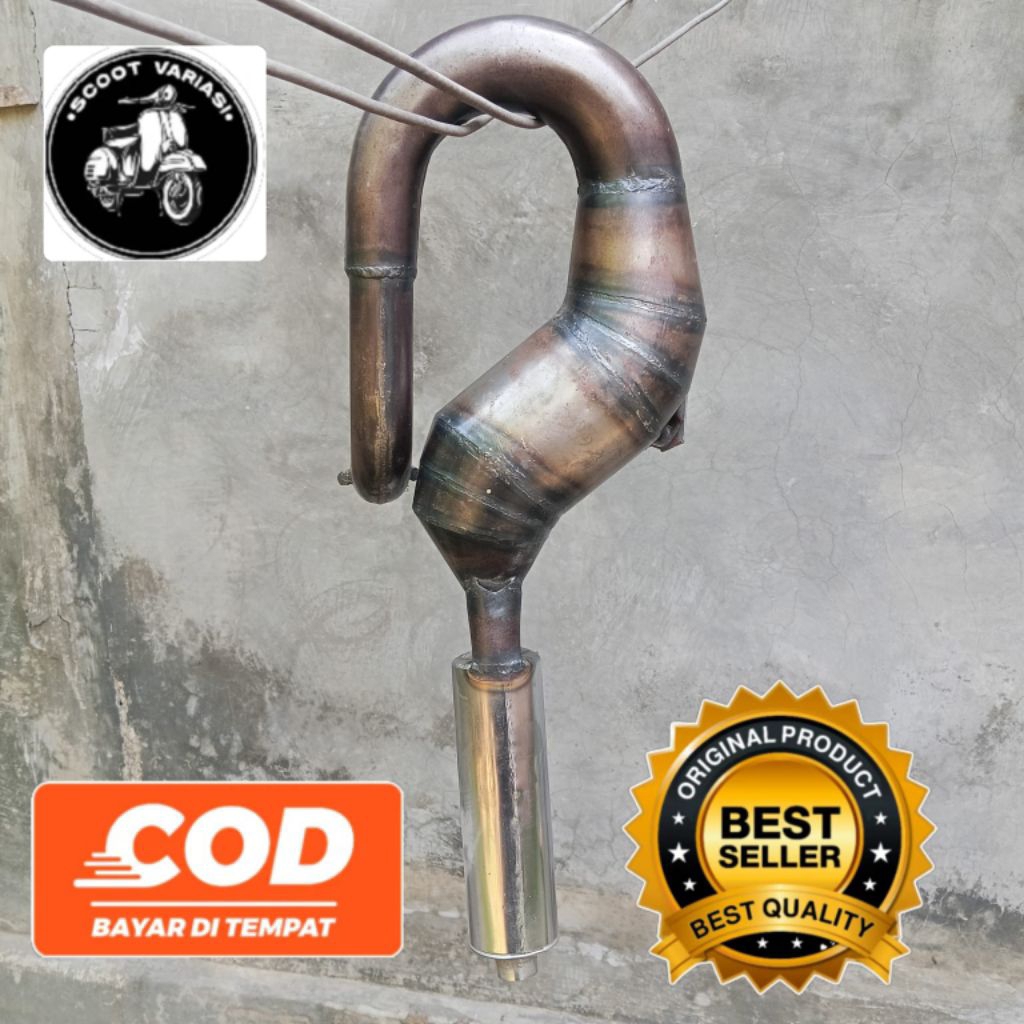 knalpot sito racing kiri pendek vespa PX series Excel sprint super