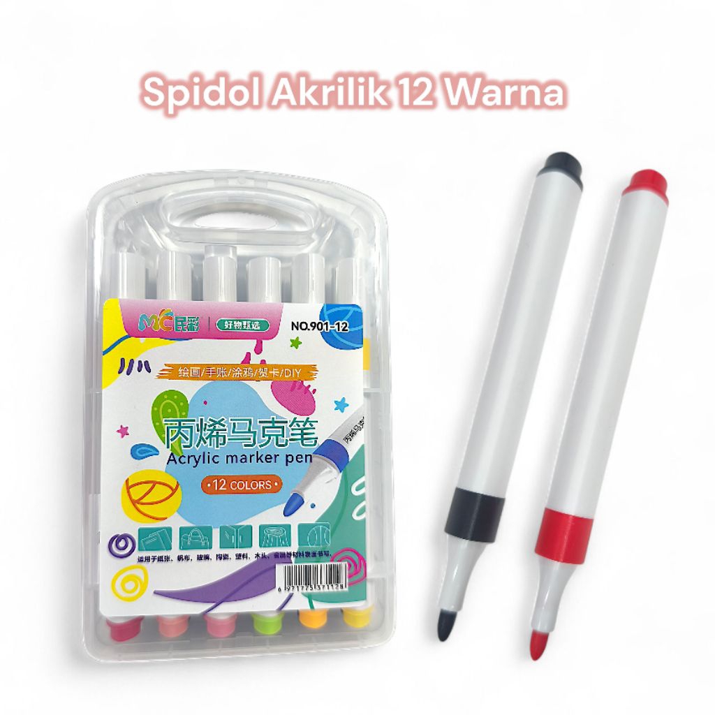 

Spidol Akrilik 12 Warna – Acrylic Marker Pen untuk Lukis & DIY