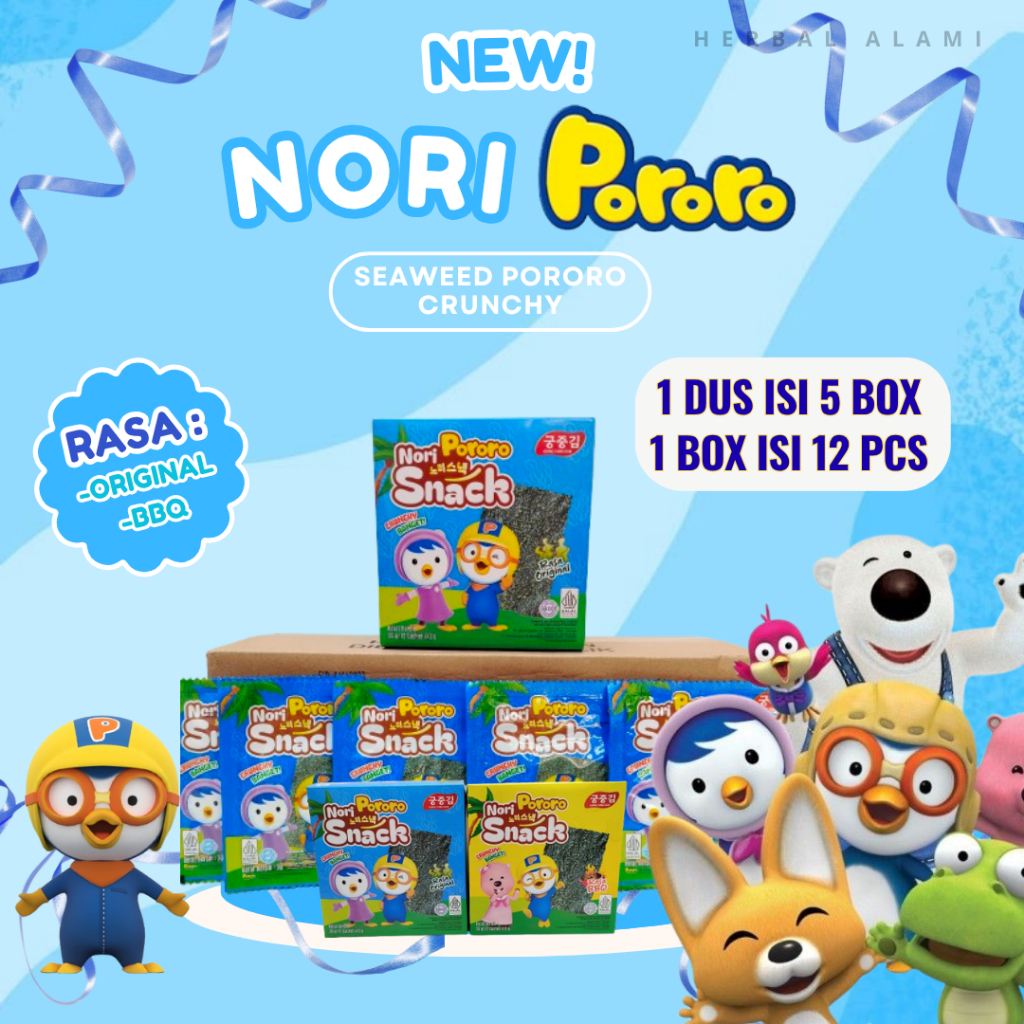 

NORI PORORO DUS - RUMPUT LAUT PORORO CRUNCHY (ISI 5 BOX)