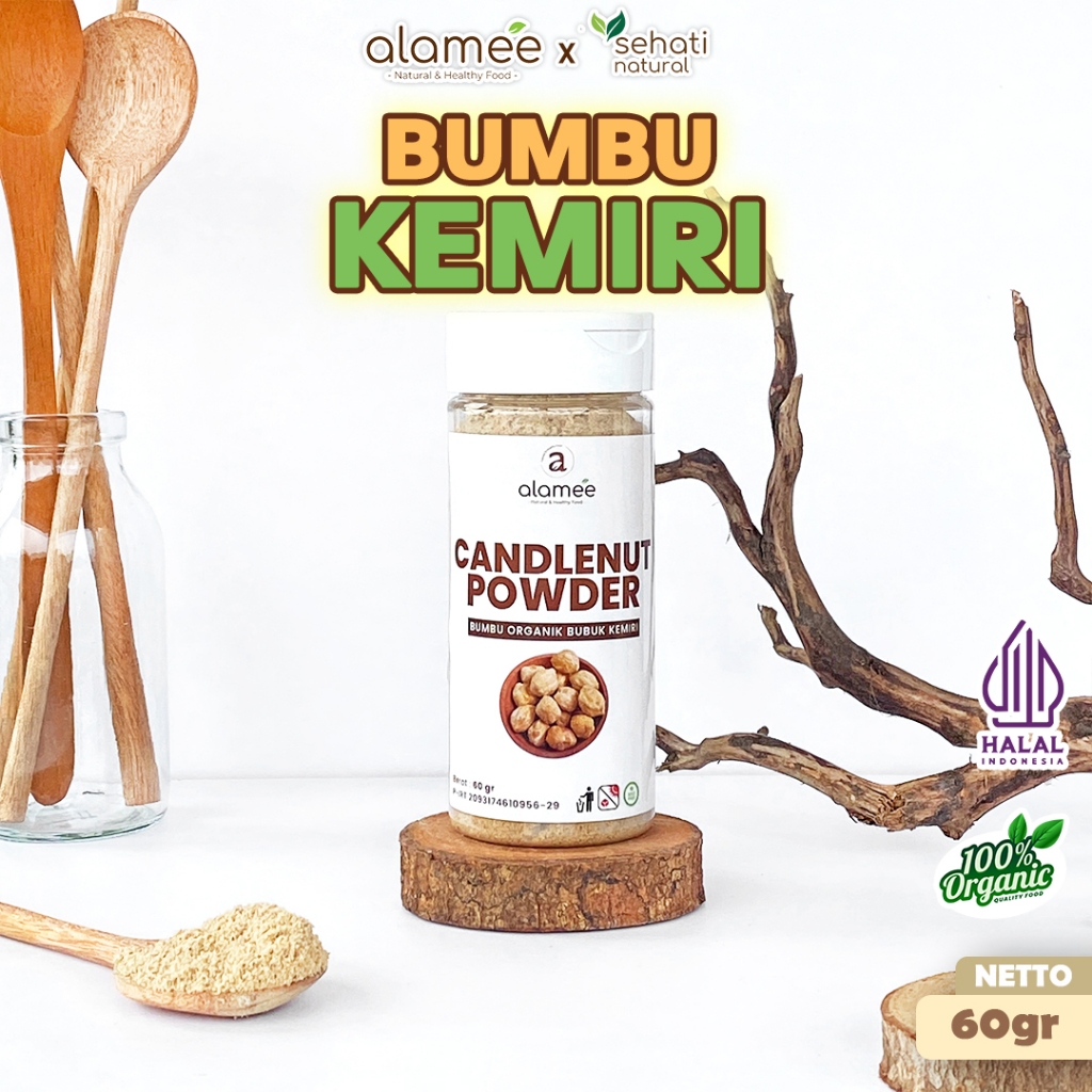 

ALAMEE Kemiri Bubuk Candlenut Seasoning Powder Bumbu Dapur Organik Masak Murni Tanpa Campuran 60g