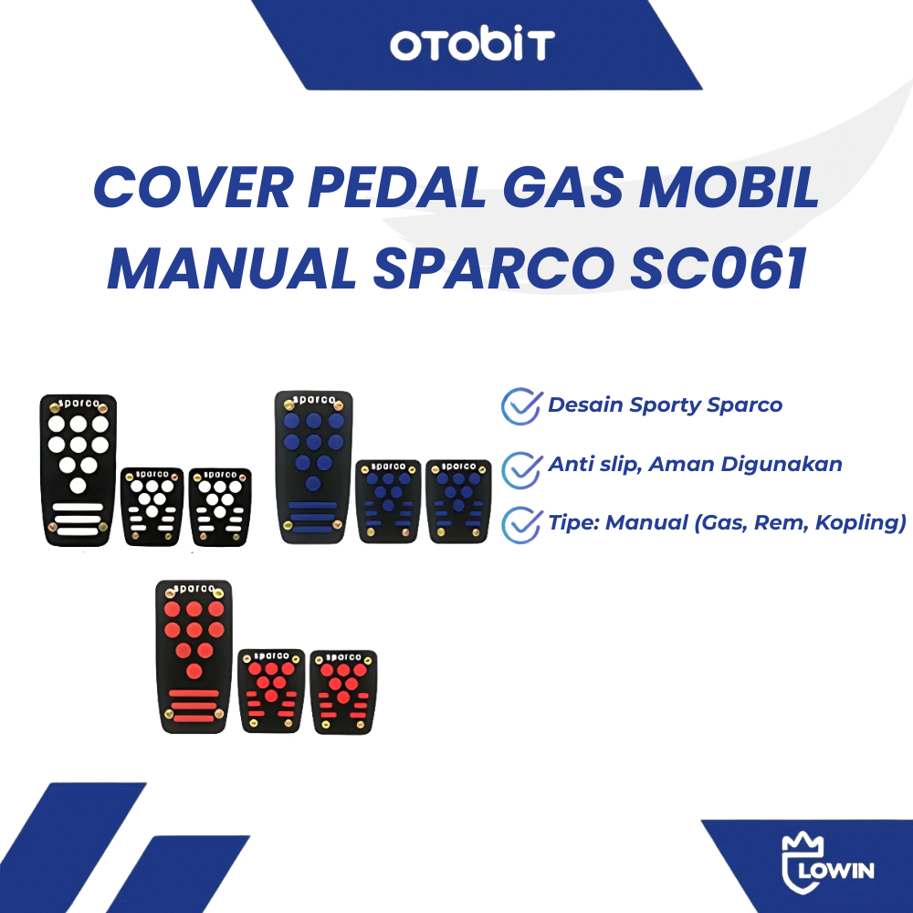 Cover Pedal Mobil Manual Anti Slip / Pedal Gas Rem Kopling SPARCO Universal SC061