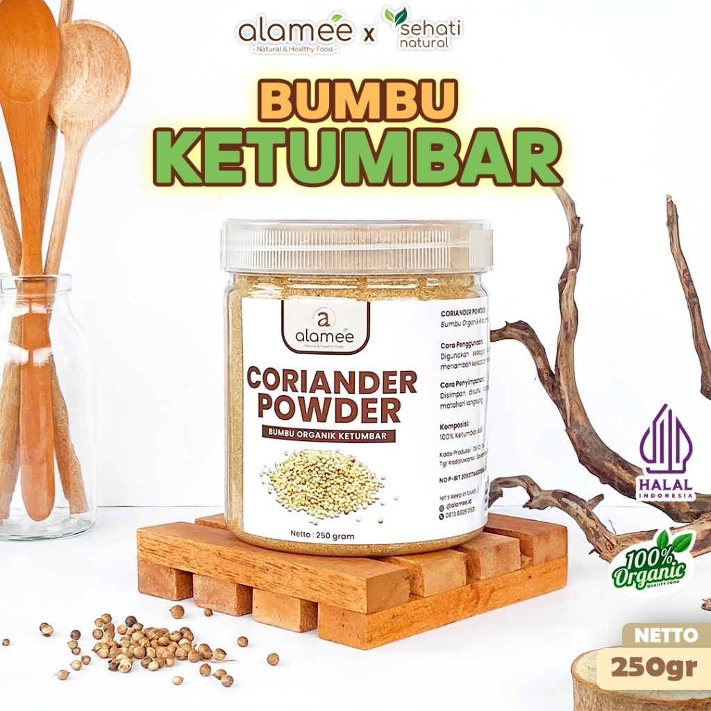 

ALAMEE Ketumbar Bubuk Organik Bumbu Dapur Instan Coriander Powder Murni Asli Tanpa Campuran 250g