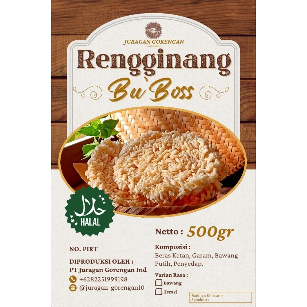 

Rengginang Bu'Boss 500gr - Renyah & Gurih - Oleh Oleh Khas Tradisional - 100% Terbuat Dari Beras Ketan Pilihan