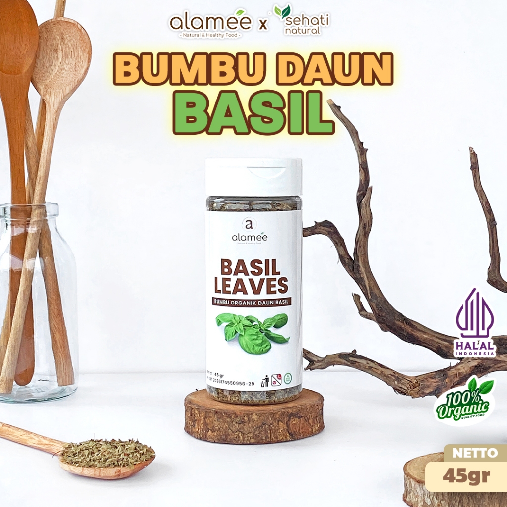 

ALAMEE Daun Basil Kering Bumbu Masak Kering Dapur Dried Leaf Murni Asli Masakan Instan Organik Tabur