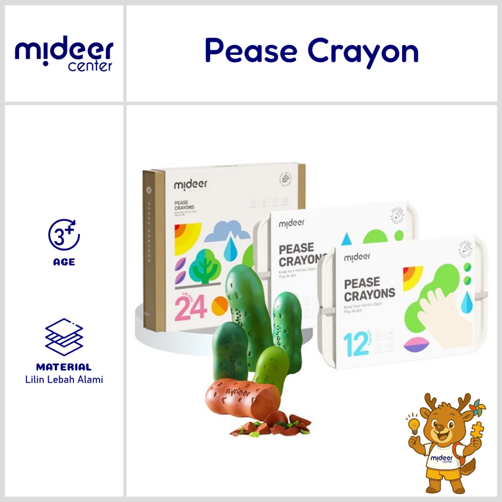 

Mideer MD6219 Pease Crayon Natural Beeswax Based Krayon 8 12 24 Pcs Color Colors Warna Alat Mewarnai