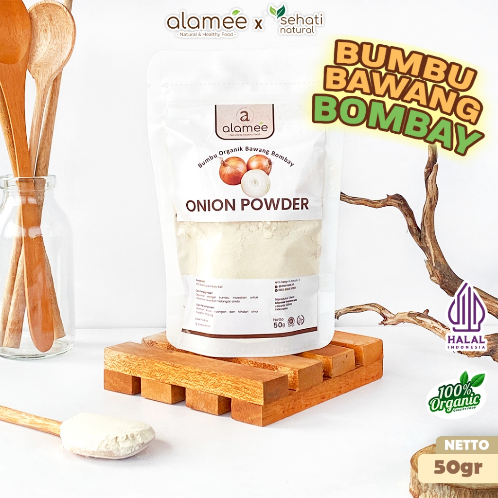 

ALAMEE Bawang Bombay Bubuk Onion Powder Ground Spice Bumbu Bombai Dapur Organik Tanpa Campuran 50g