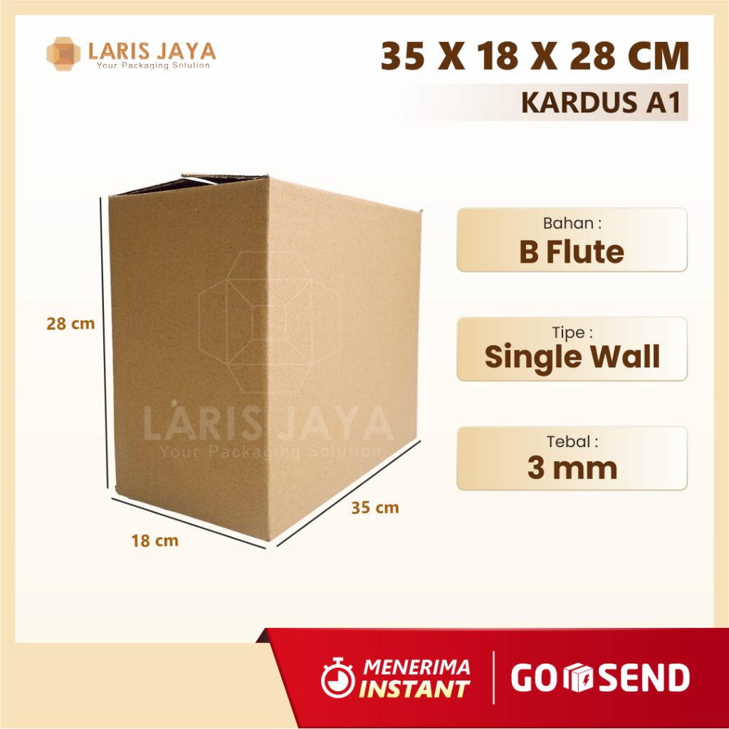 

Kardus / Box / uk. 35x18x28 cm / Karton Packing polos baru