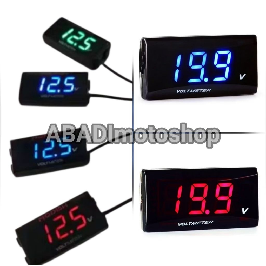 Volt Meter Aki Motor Universal Pengukur Volt Aki Motor Volt meter aki digital