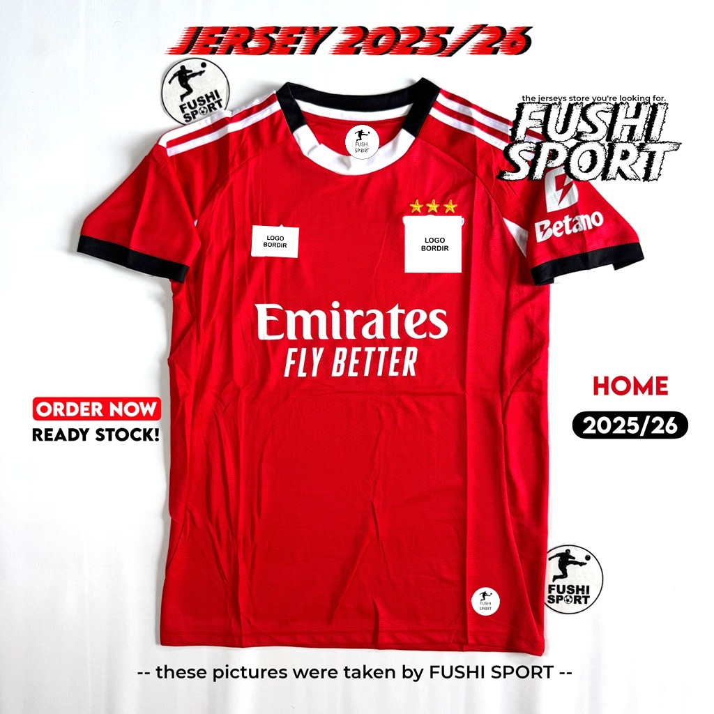 Jersey Baju Bola 2025 2026 Benfica Home Full Patch NEW