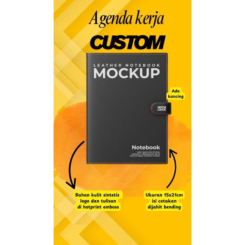 

BUKU KERJA / AGENDA KANCING / NOTEBOOK KULIT KANCING ukuran 15x21 cm