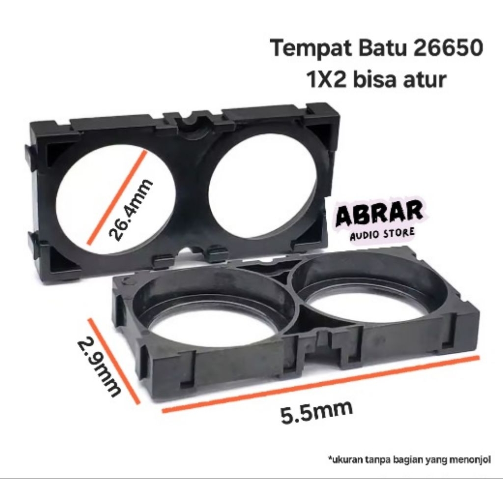 Holder Bracket Battery 1X3 1X2 26650 bisa atur / Holder Batre 26650 bisa atur