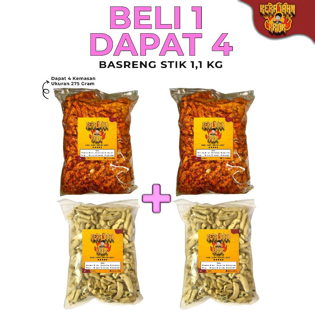 

PROMO BASTIK BELI 2 GRATIS 2 Rasa Original 275gr Pedas 275gr Xtra Pedas 275gr Daun Jeruk Cemilan Renyah Bumbu Melimpah