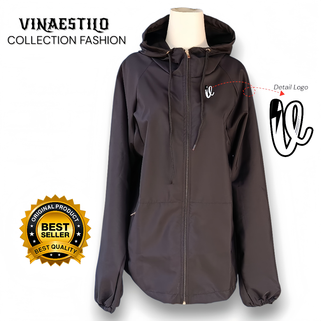 VINAESTILO - PROMO TERMURAH ZIPPER Jaket Parasut Waterproof Jaket Parasut Anti Air aket Olahraga Pri
