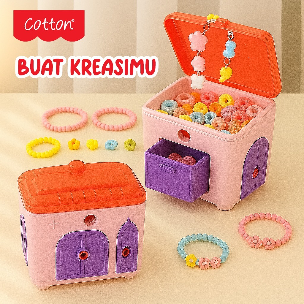 Kotak Perhiasan Cotton Mainan Surprise Anak Box Perempuan Cotton Rakit Rangkai DIY Gelang Mainan Ana