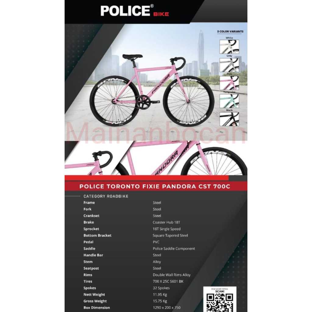 SEPEDA FIXIE POLICE PANDORA CST 700C TORONTO FIXIE 700C