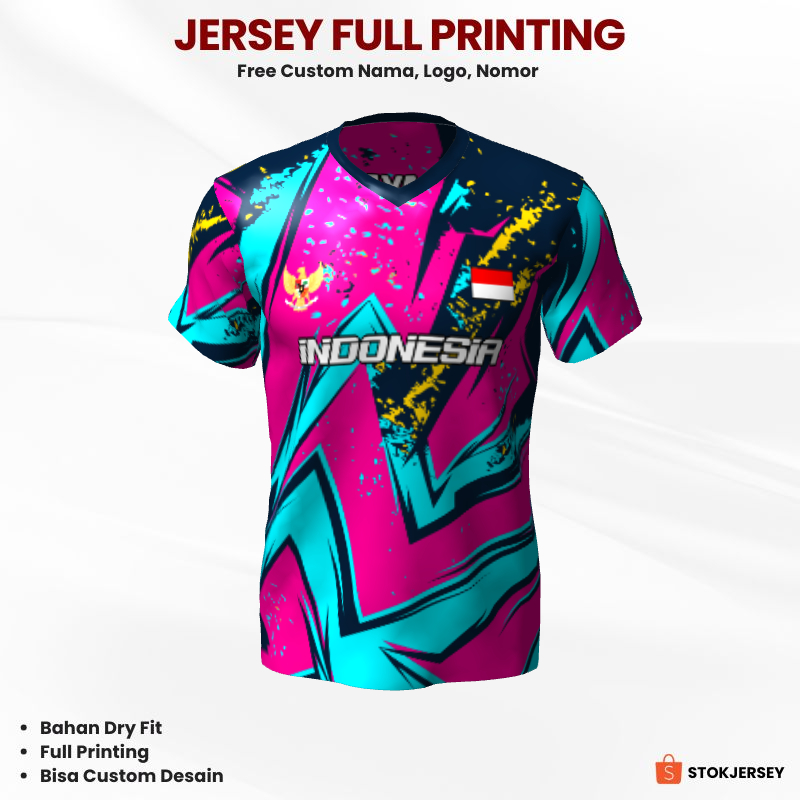 Kaos Jersey Futsal Hitam Pink Tosca Motif Abstrak 238 - Jersey Olahraga Custom Lengan Pendek