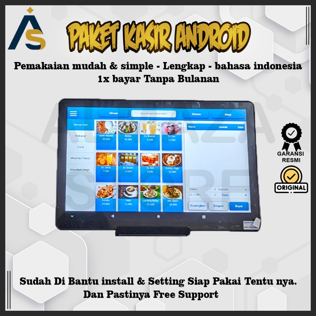 Paket Kasir Full-set Lengkap Android RESTO & CAFE Segala Usaha Software Program Kasir Android