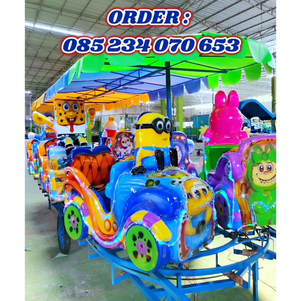 Odong-odong kereta panggung mobil karakter minions / spongebob / labubu