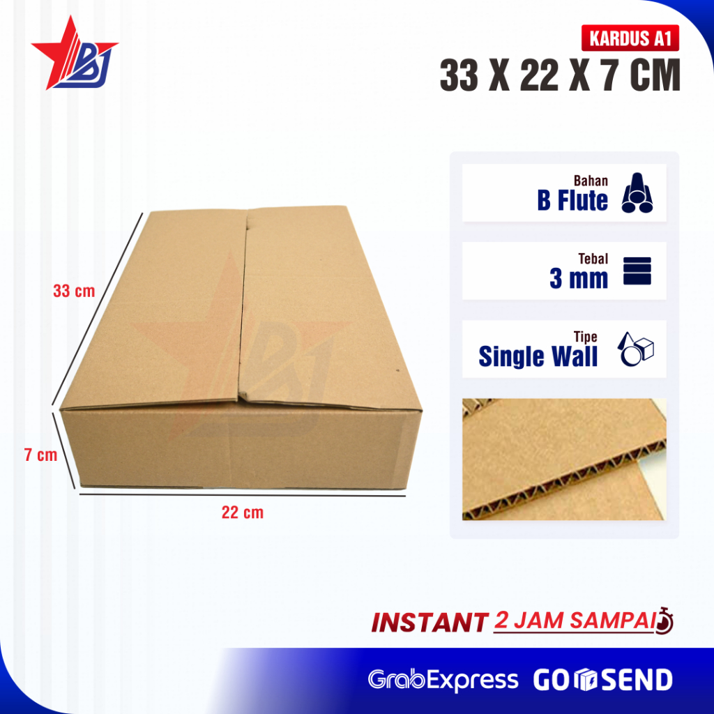 KARDUS/BOX/KARTON/DUS/PACKING/POLOS/PUZZLE/MAINAN/KERAJINAN/Uk 33 x 22 x 7cm (Kardus 33 x 22 x 7 cm)