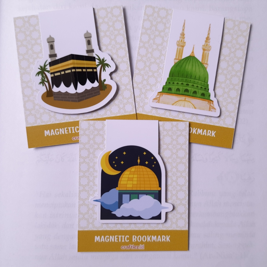 

Pembatas Buku Magnet Tema Islami Handmade Magnetic Bookmark