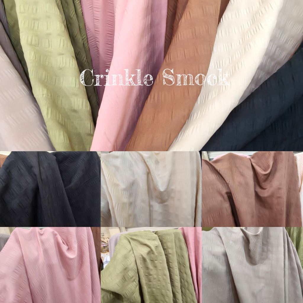 Kain Crinkle Smock Zara(harga 0.5mtr/50cm)