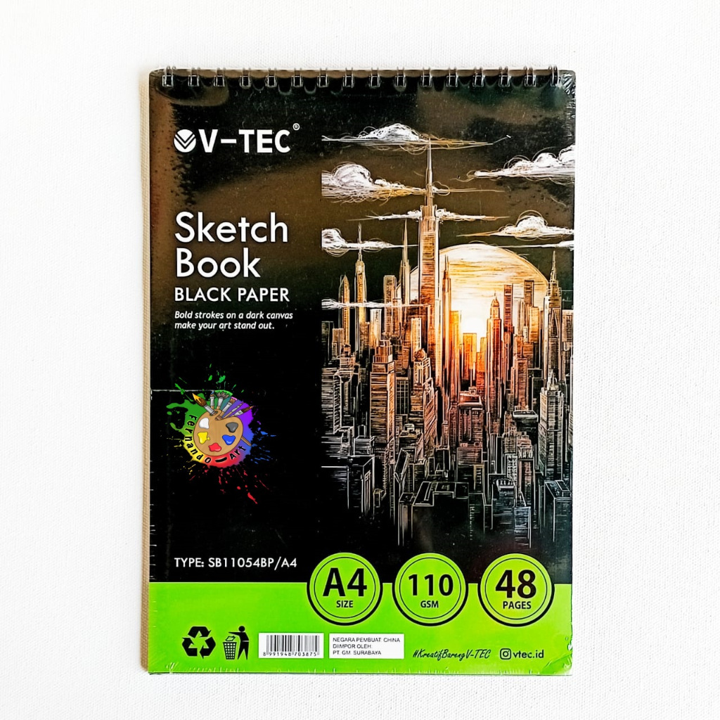 

V Tec Sketchbook Black Paper A4 110GSM