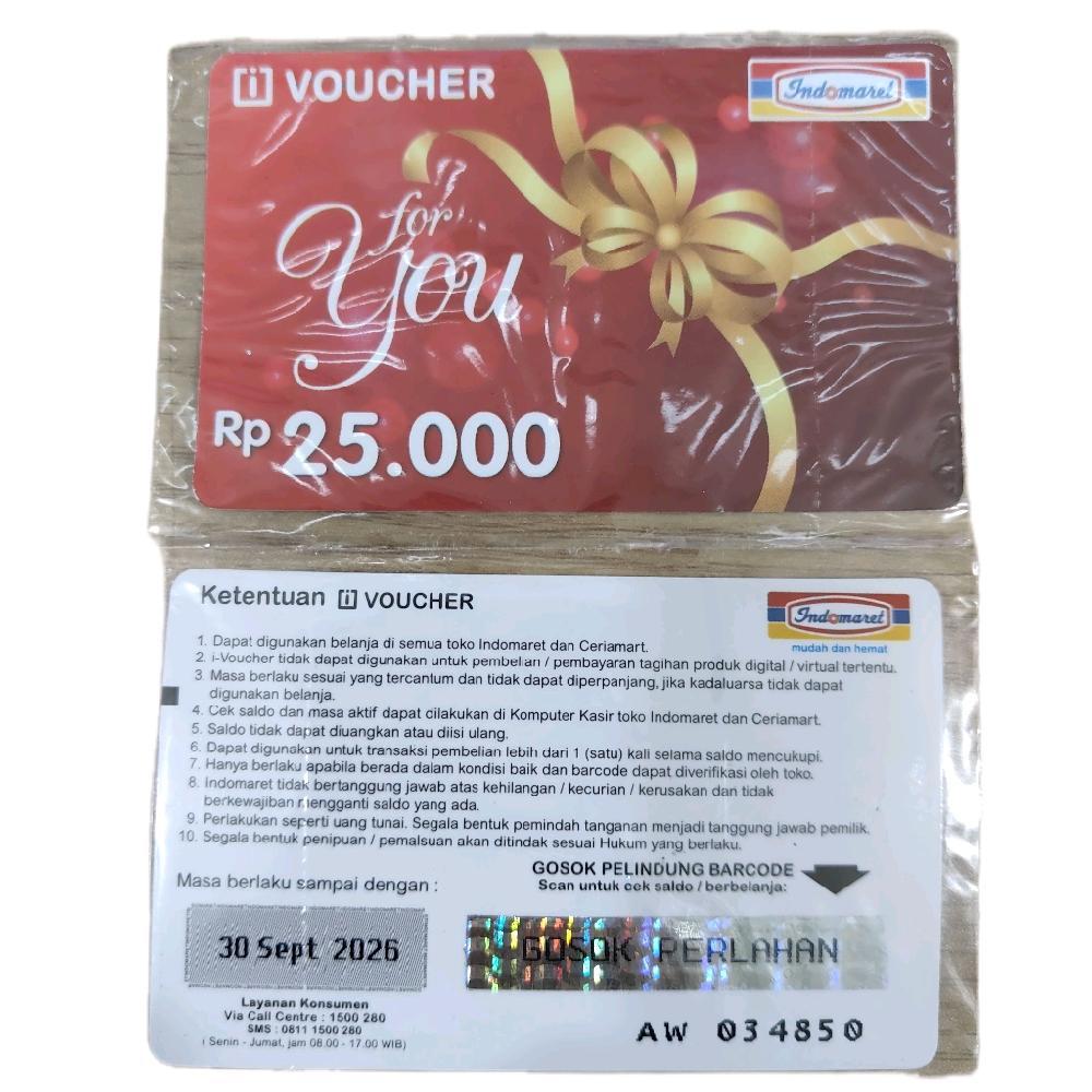 Voucher Indomaret 25000 Voucher Fisik
