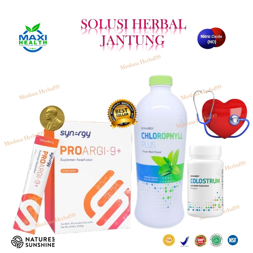 Paket  Suplemen Kesehatan Jantung Proargi 9+ Synergy  100% Original POM Halal