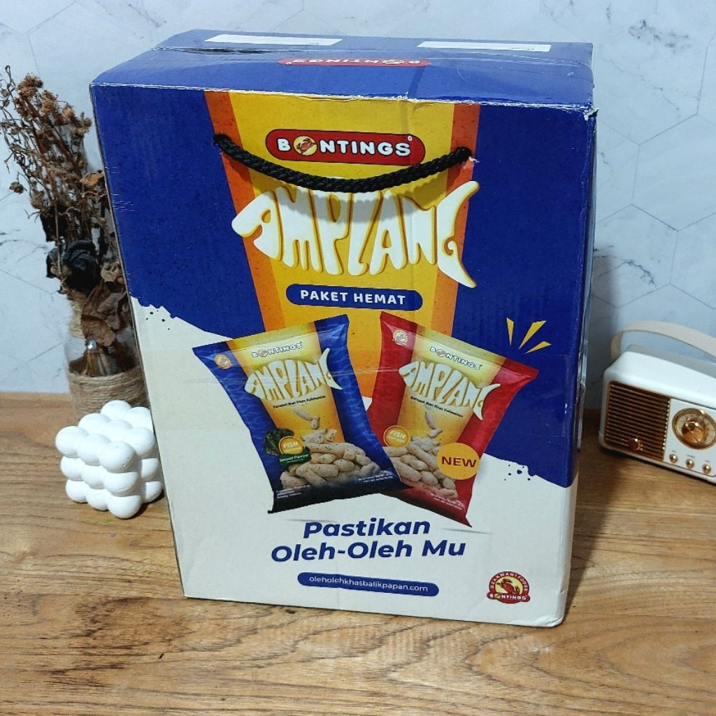 

Makanan cemilan oleh-oleh kerupuk Paket Amplang Bontings original termurah asli balikpapan