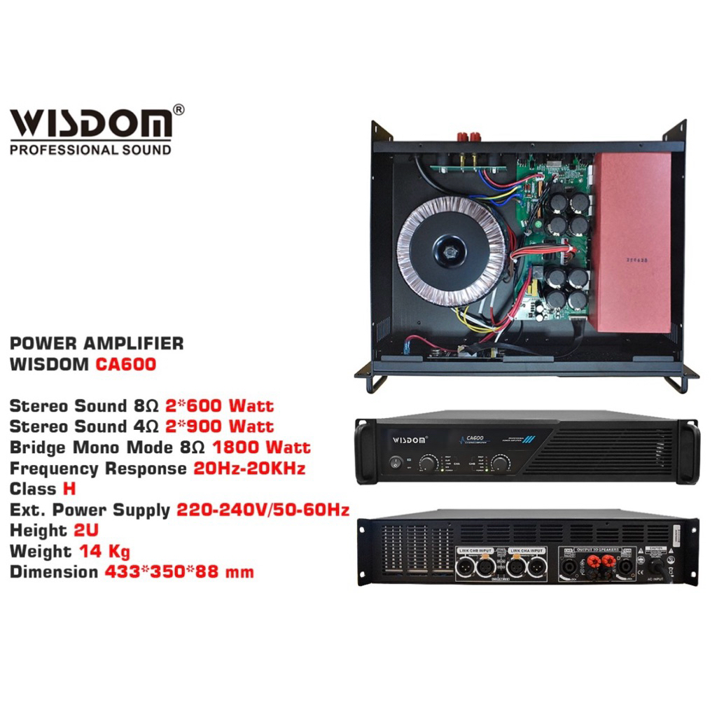 Power Amplifier Wisdom CA 600 Wisdom