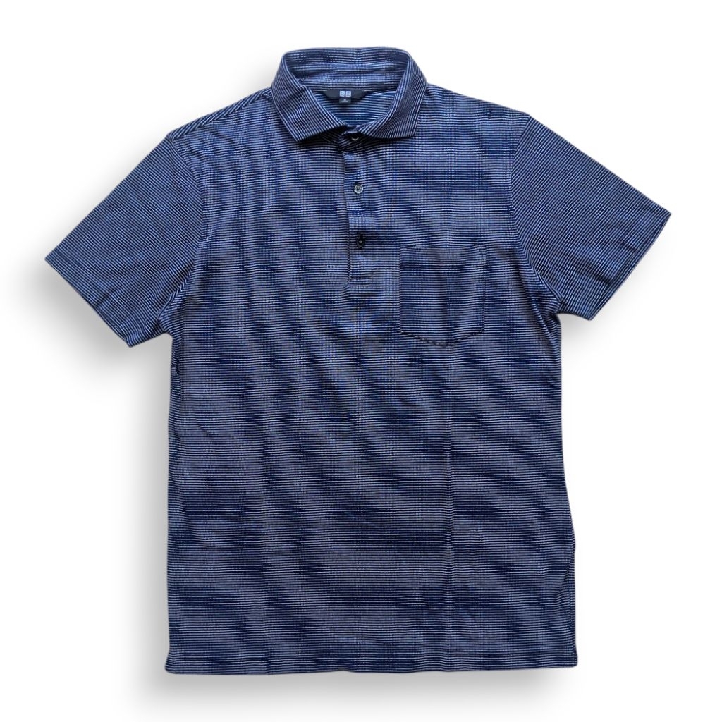 UNIQLO Polo Shirt | Kaos Berkerah Pria Salur Garis-Garis