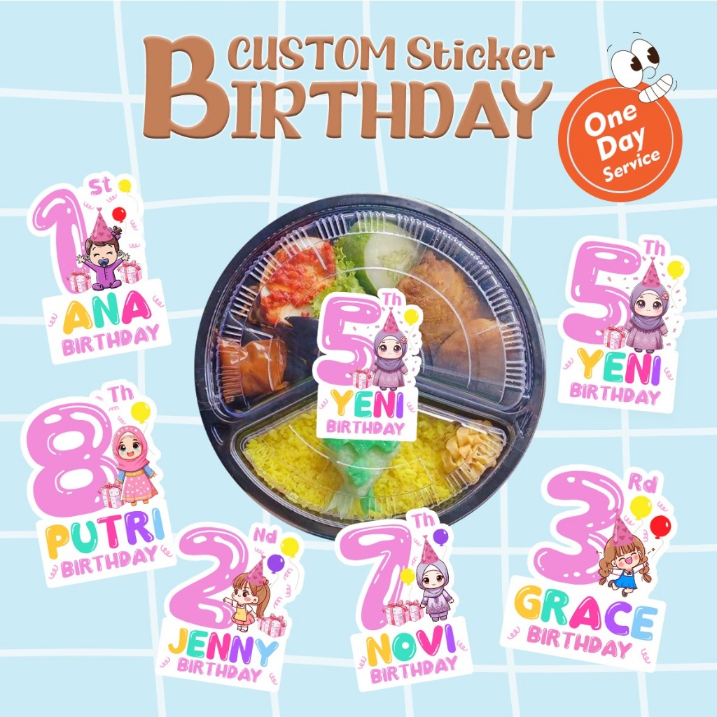 

PROSES CEPAT - STIKER ULANG TAHUN ANAK PEREMPUAN / GIRL THEME STICKER