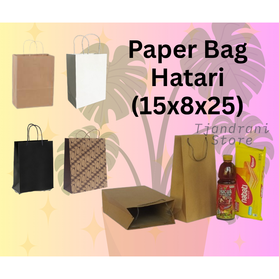 

PaperBag Hatari (15x8x25) PaperBag Wafer dan Teh Pucuk