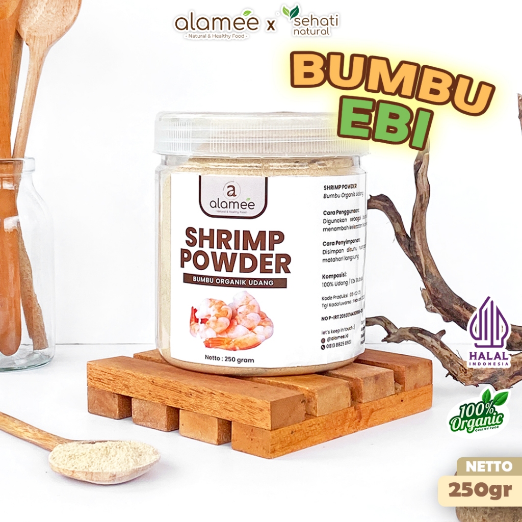 

ALAMEE Ebi Bubuk Halus Udang Bumbu Dapur Organik Shrimp Powder Giling Toples 250gr SEHATI