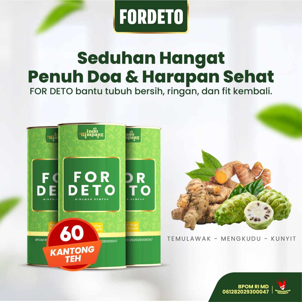 

For Deto Teh Herbal Premium Mengkudu, Kunyit, Temulawak Membantu Melancarkan Pencernaan Dan Detoks