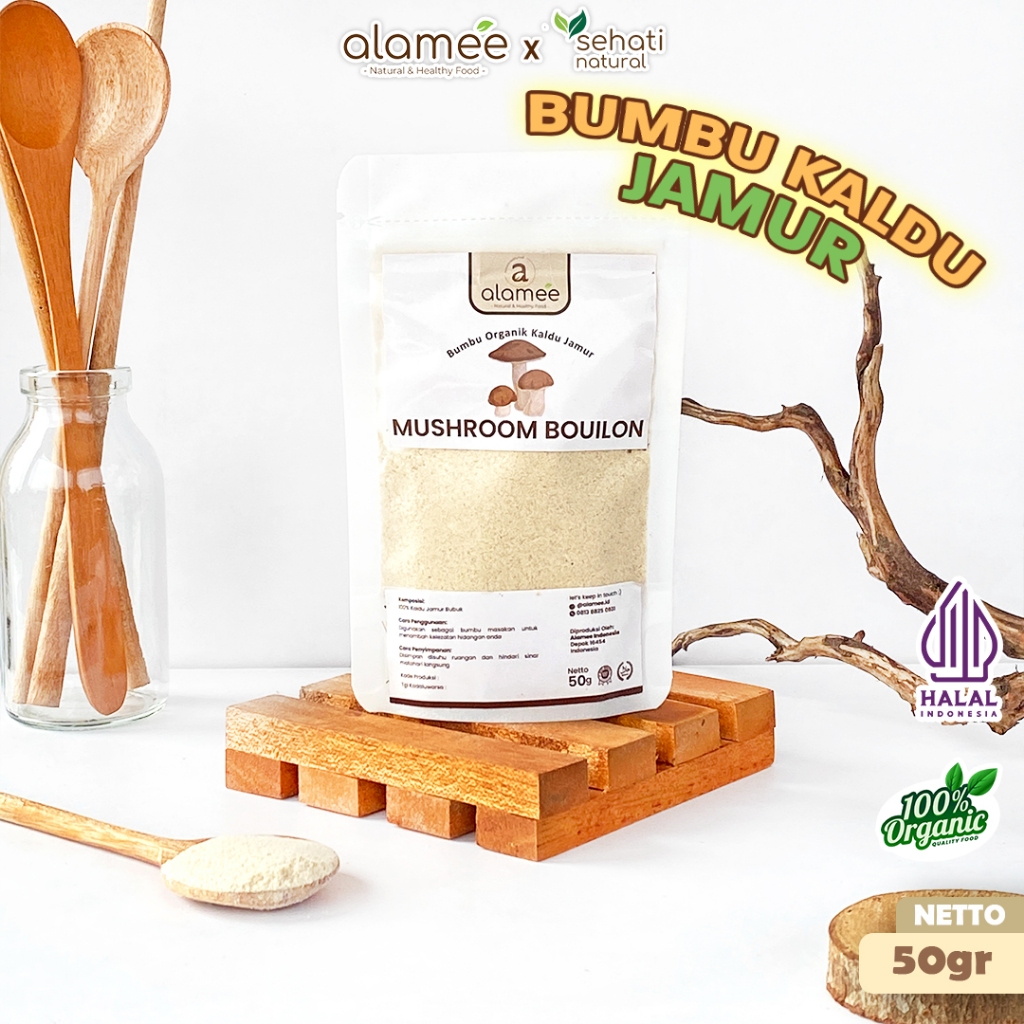 

ALAMEE Bumbu Kaldu Jamur Bubuk NON MSG Organik Praktis Mushroom Powder 50gr SEHATI