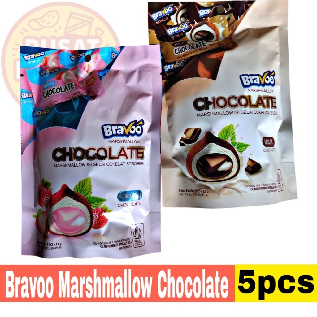 

Bravoo Marshmallow Chocolate Pouch isi 5pcs