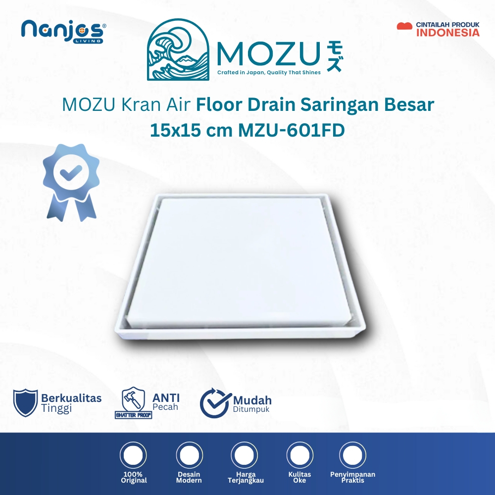 MOZU - Floor Drain Strainer Saringan Got Kamar Mandi Afur Lantai MZU-601FD ABS Kecil 11x11 CM Toto