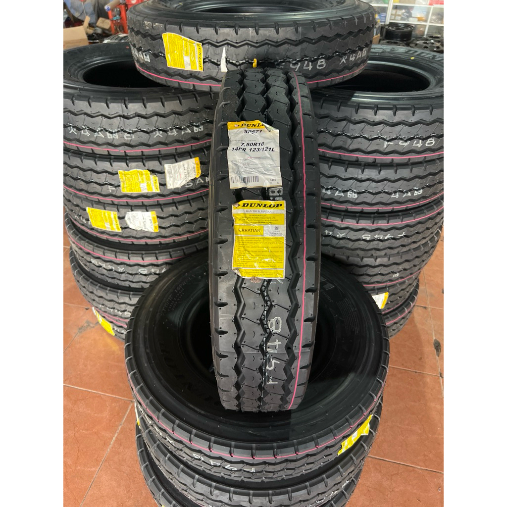 Ban Truk Dunlop 750 R16 16 SP571 Kawat Made in Japan LoadRange 121/123