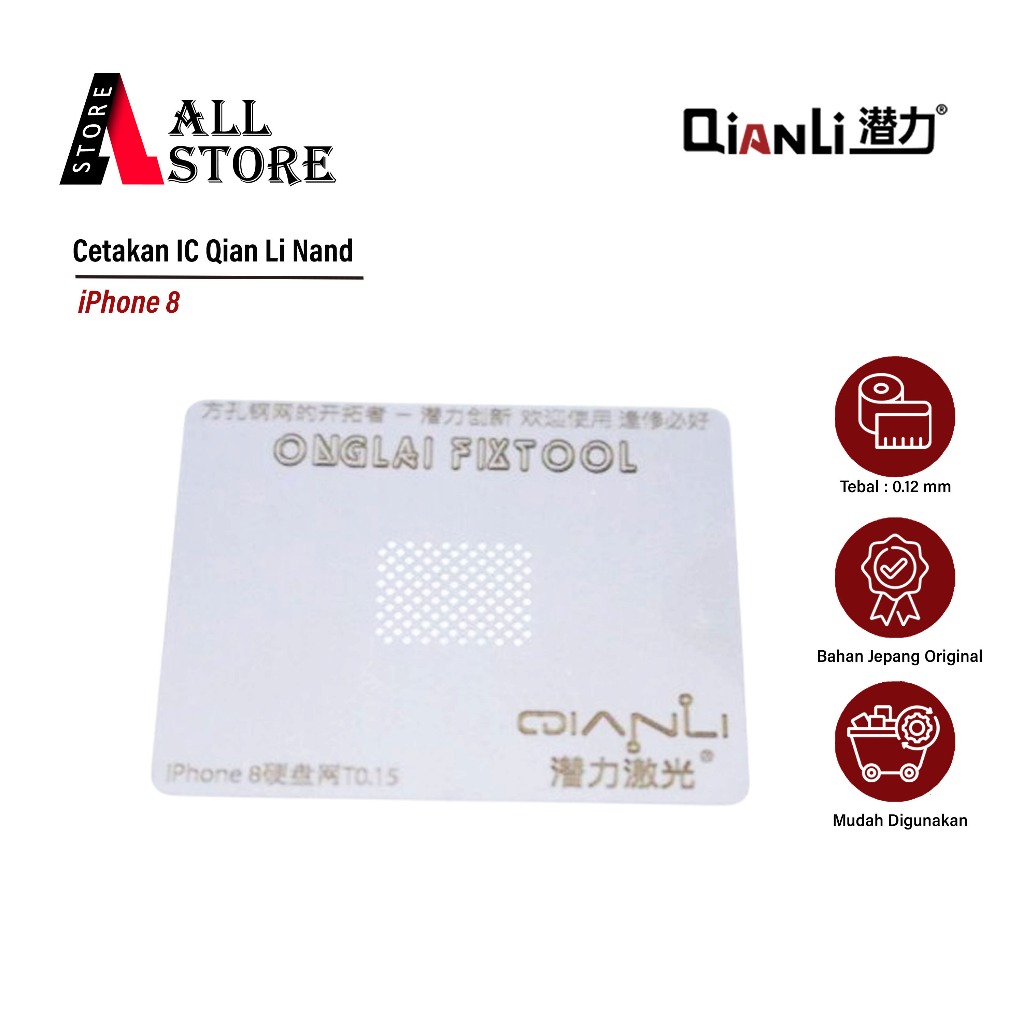 Cetakan IC Qian Li NAND iPhone 8 Original - Alat Reballing IC NAND, Plat Solder BGA, Cetakan Chip NA