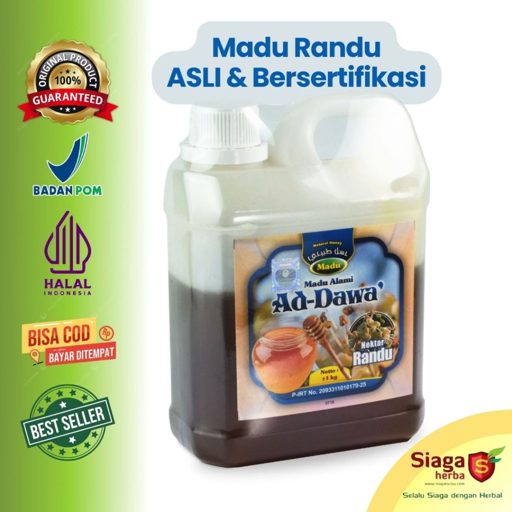

Madu Randu Ad-Dawa Murni Asli Antibiotik, Antioksidan Imun, Kesehatan Energi, Jerigen 1kg Al-Ghuroba