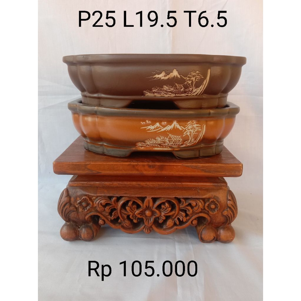 pot keramik bonsai oval