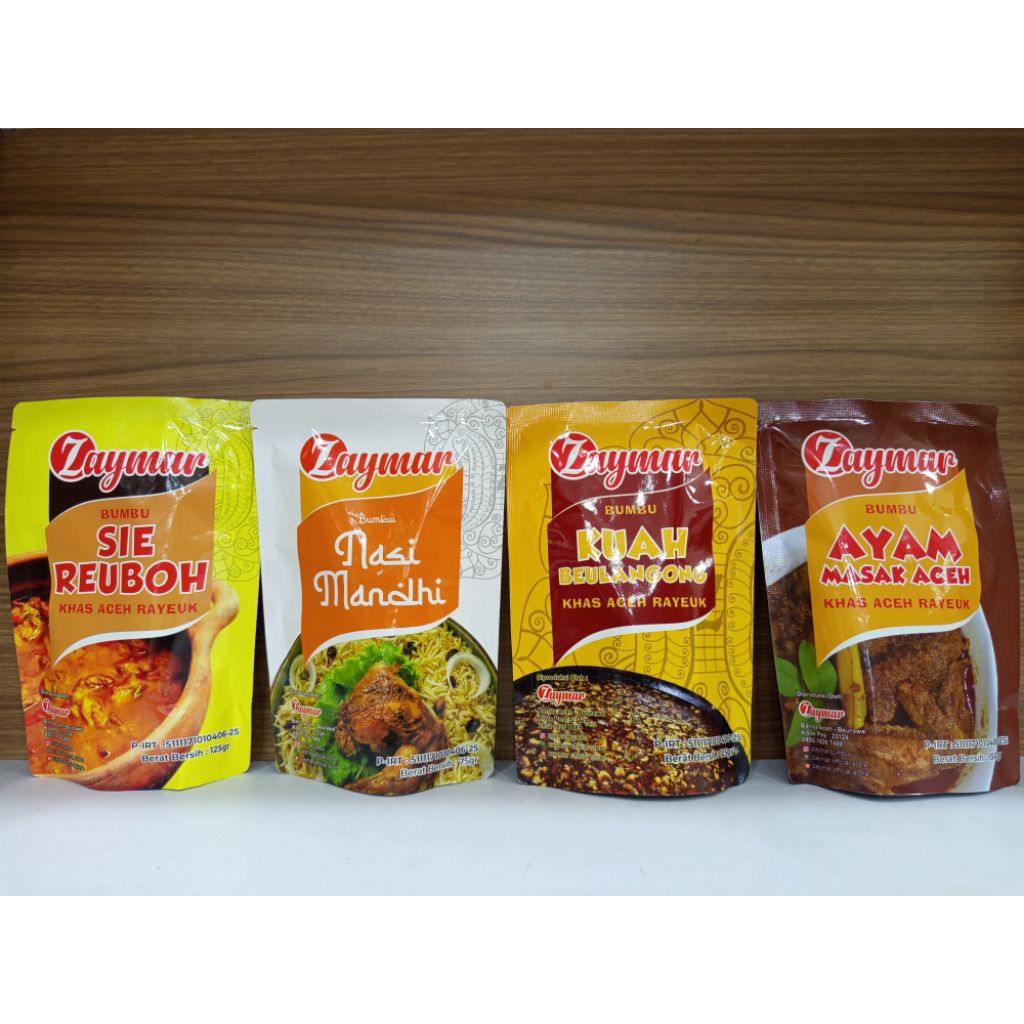 

bumbu mie aceh, ayam tangkap, nasi minyak, sie reuboh, nasi madhi, ayak masak aceh dan kuah belangoeng. zaymar khas aceh