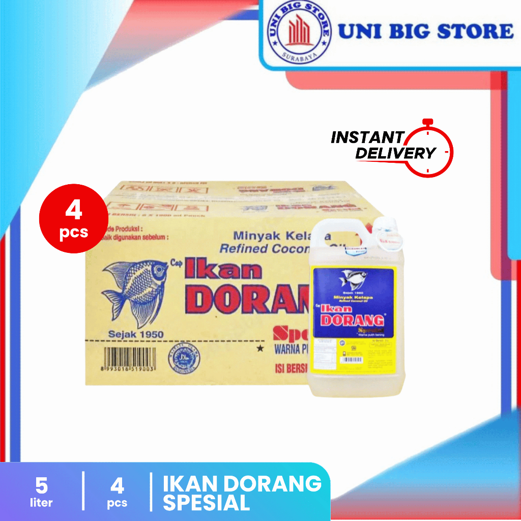 

Minyak Goreng Ikan Dorang Spesial 5 Liter x 4 pcs DUS