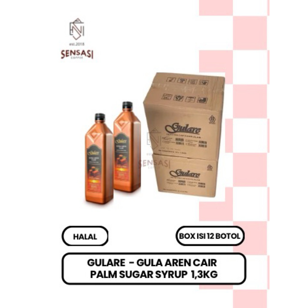 

Gulare Gula Aren Cair Palm Sugar Syrup 1,3kg karton isi 12 botol
