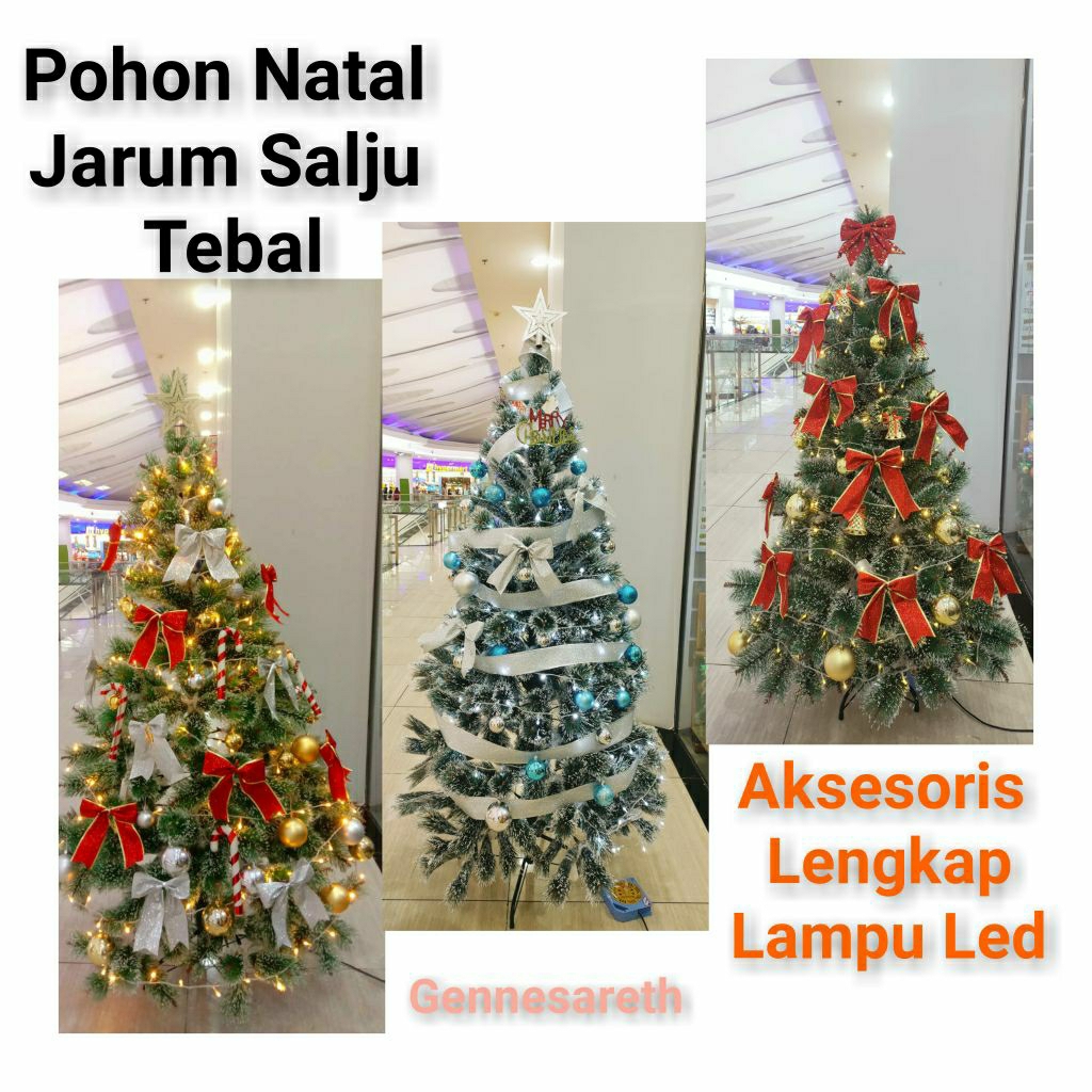 Pohon Natal Jarum Salju 180cm /Pohon Natal Snow premium 2,1 Meter/Pohon Natal Paket Aksesoris