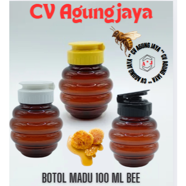 Botol Madu Bee Amber 100 ml / Botol Plastik / Botol Madu / Botol Madu TJ / Botol Madu Bee / Botol 10